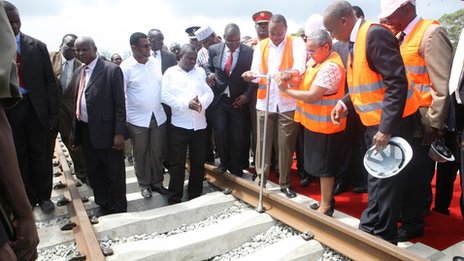Kenyatta launched the railway in-mombasa