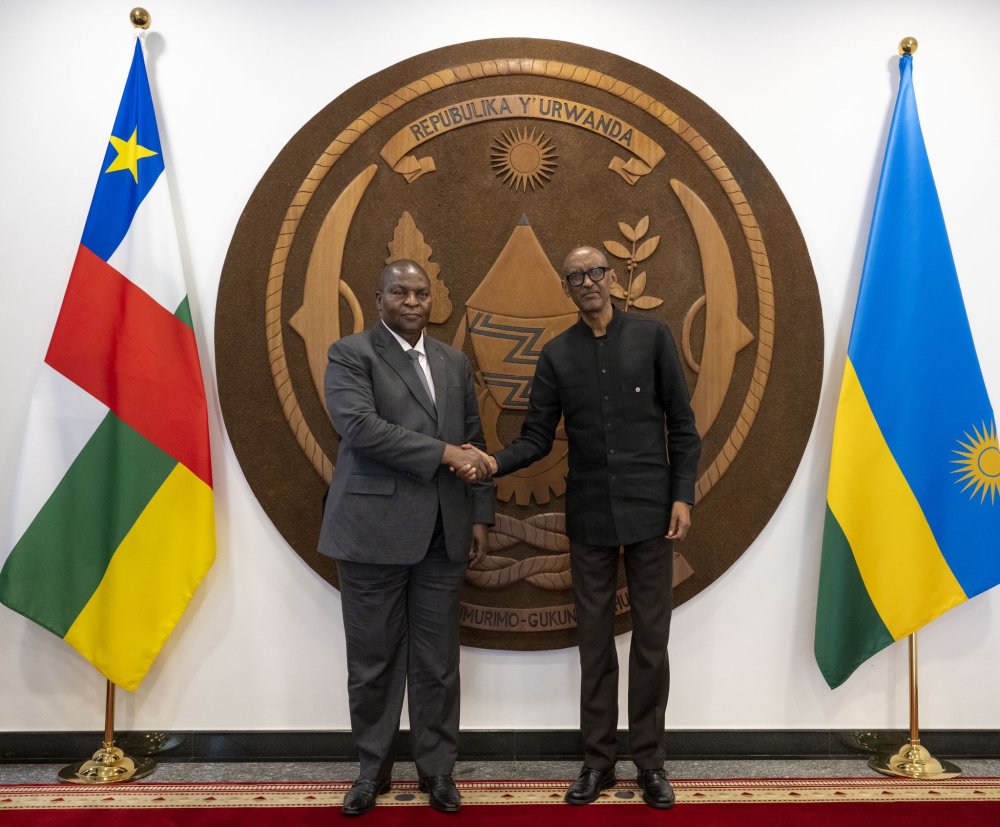 President Kagame and his counterpart of CAR, Touadera have discussed areas of ongoing bilateral cooperation.