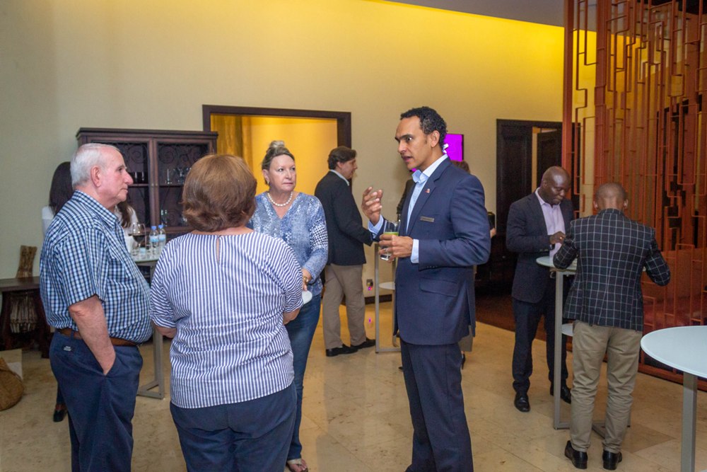 Kigali Marriott Hotel's staff interacted with guests during the Wine Tasting event on Thursday
