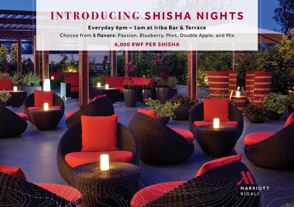 Kigali Marriott's Shisha Nights give extra experience at the hotel