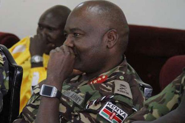 Lt-Gen Johnson Mogoa Kimani Ondieki (right), the commander of the UN peacekeeping force in South Sudan who was sacked by UN Secretary-General Ban Ki-moon on November 1, 2016 following a damning report showing failure to protect civilians during violence in Juba earlier this year.