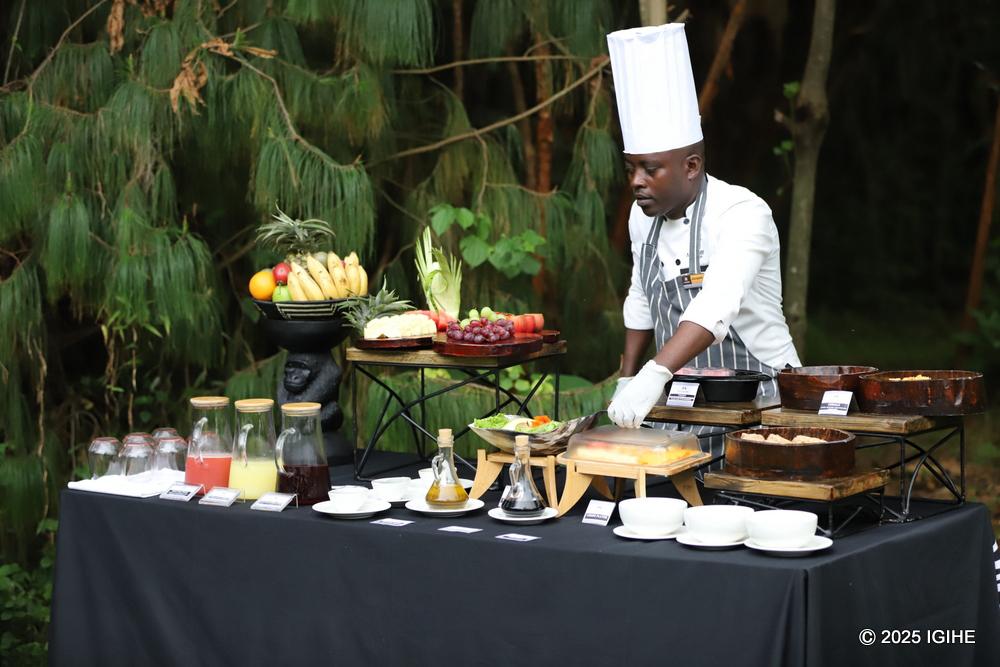 Komezusenge Jacques, is among chefs working at Amakoro Songa Lodge.