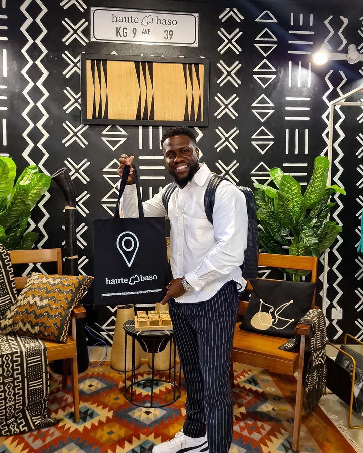 Before leaving Rwanda, Hart and his family toured the Haute Baso fashion studio, where they purchased locally made products, including clothing.