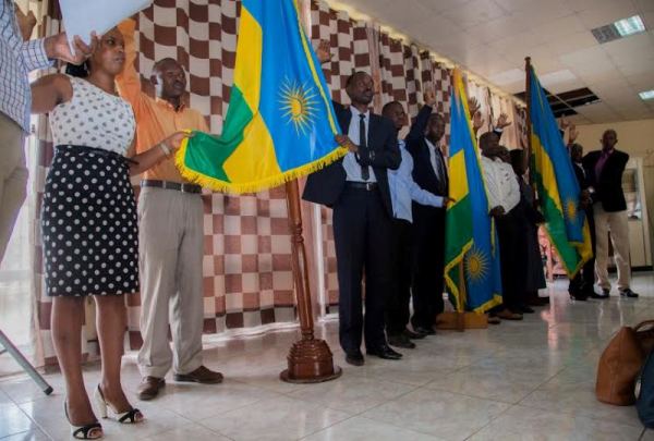 Court bailiffs during the swearing-in ceremony