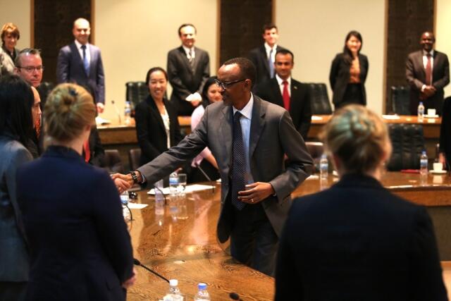 President Kagame today received Wharton MBA Students at Urugwiro Village