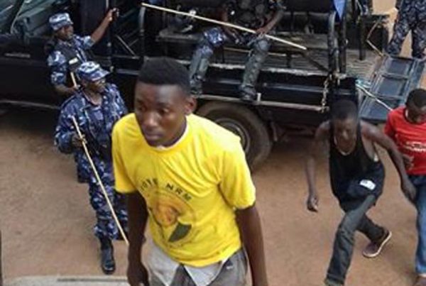 Some of the suspects at Kampala Central Police Station.