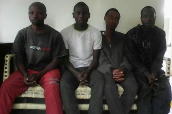 The suspects at Kisoro Police Station.