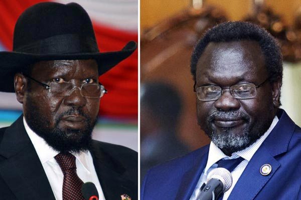 Fresh clashes broke out this month between forces loyal to president Salva Kiir (L) and those loyal to first vice president Riek Machar.