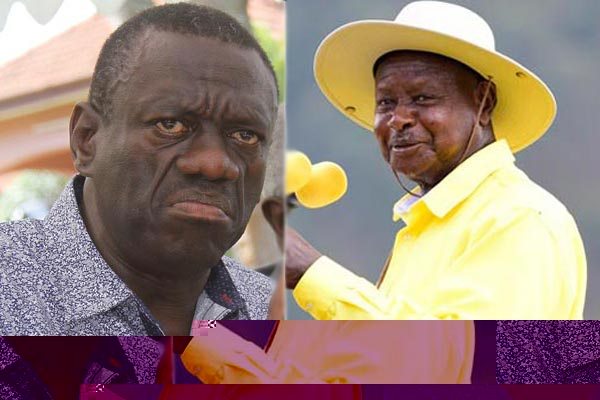 Former presidential candidate, Dr Kizza Besigye (L) said he loved president Yoweri Museveni (R) when he was still a poor man.