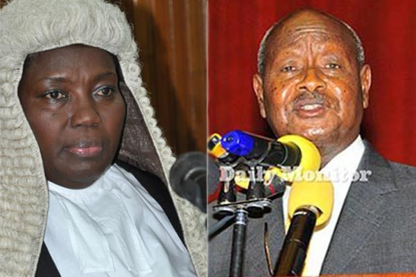 Speaker Rebecca Kadaga (L) has written to president Yoweri over the 'stupid' court order.