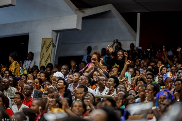 Members of the public applaud during the constitutional amendment debate at Parliament in July.