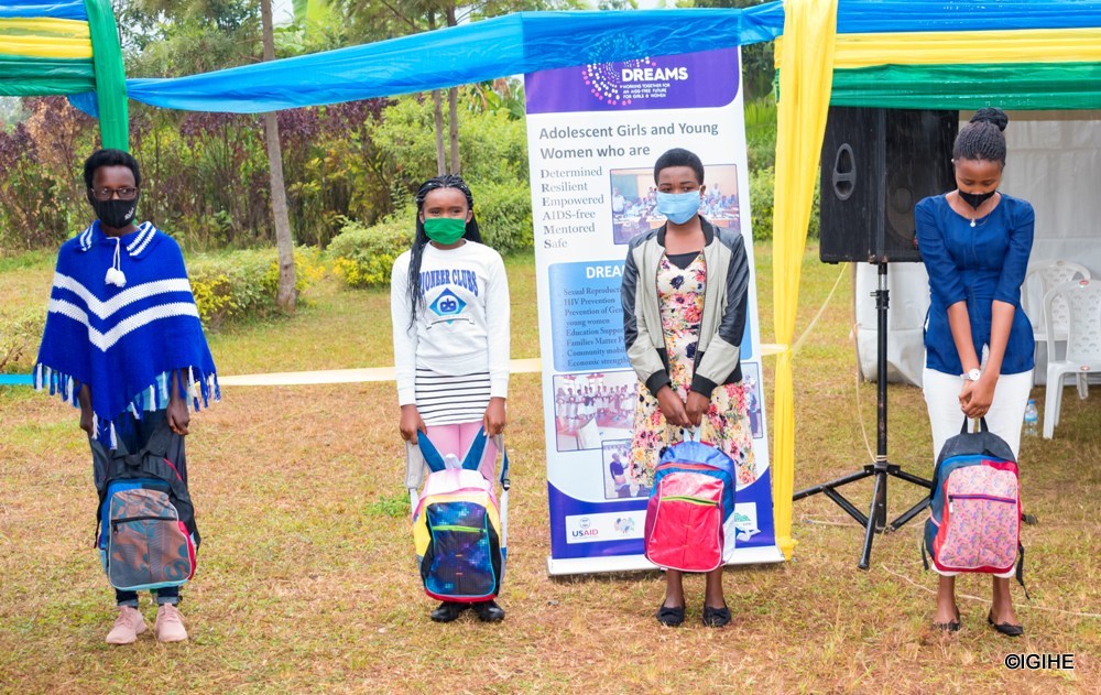Students who are being assisted in the 'Twiyubake' project are provided with materials to use when schools reopen.