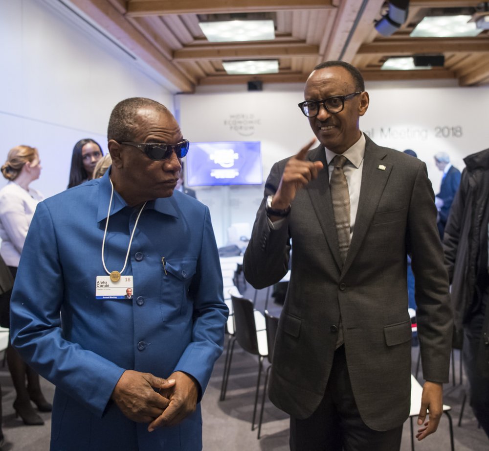 President in a discussion with Guinea President, Alpha Condé