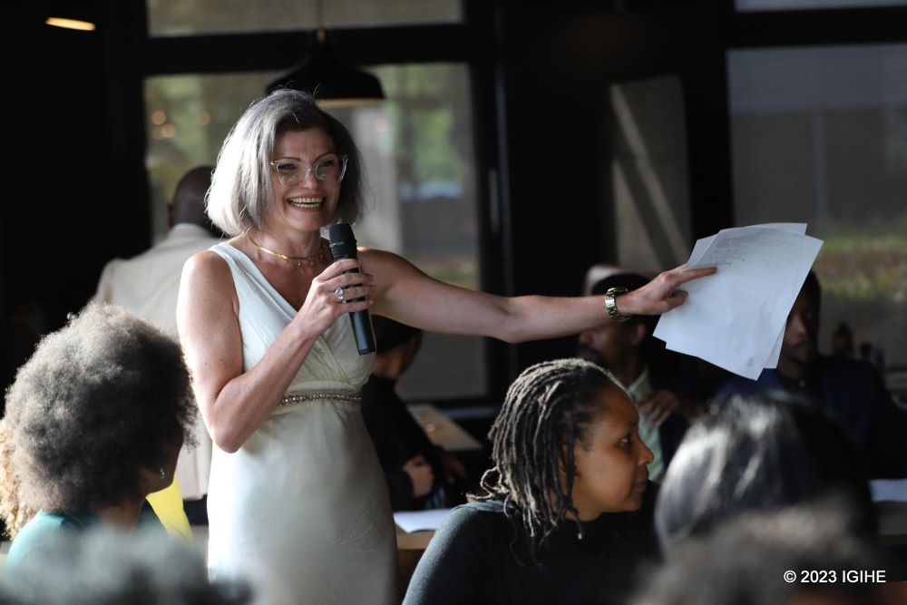 Anca Datcu, an expert in anti-money laundering and trainer at CTC, presiding over discussions at this conference.