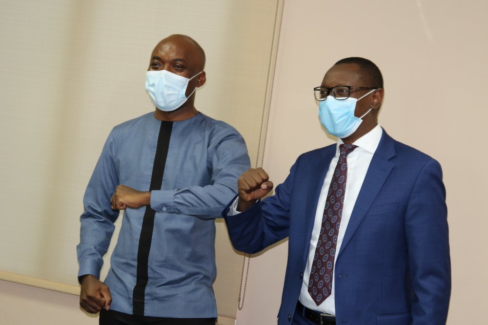 Dr Nsabimana Ernest (left) has taken over from his predecessor Lt Col Patrick Nyirishema.