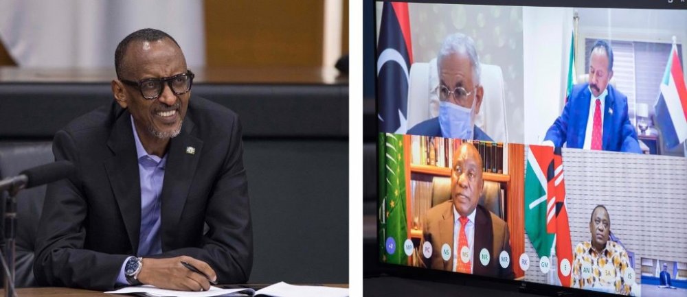 President Kagame joined leaders from across the continent for the virtual African Union meeting chaired by President Cyril Ramaphosa