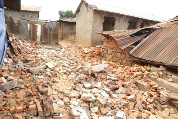 Houses damaged following a 5.7-magnitude earthquake in Bukoba region in northwest Tanzania.