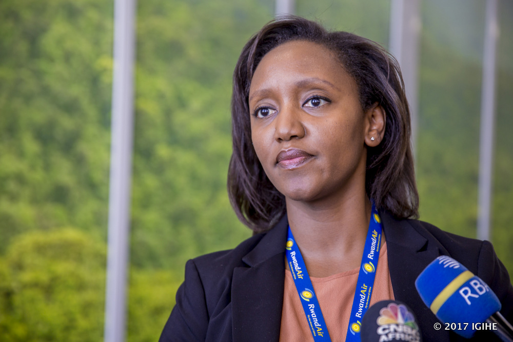 The CEO of RwandAir, Yvonne Manzi Makolo has told IGIHE that the carrier has been using passenger aircrafts as an alternative for air cargo shipping since the period of lockdown./ Photo : File  