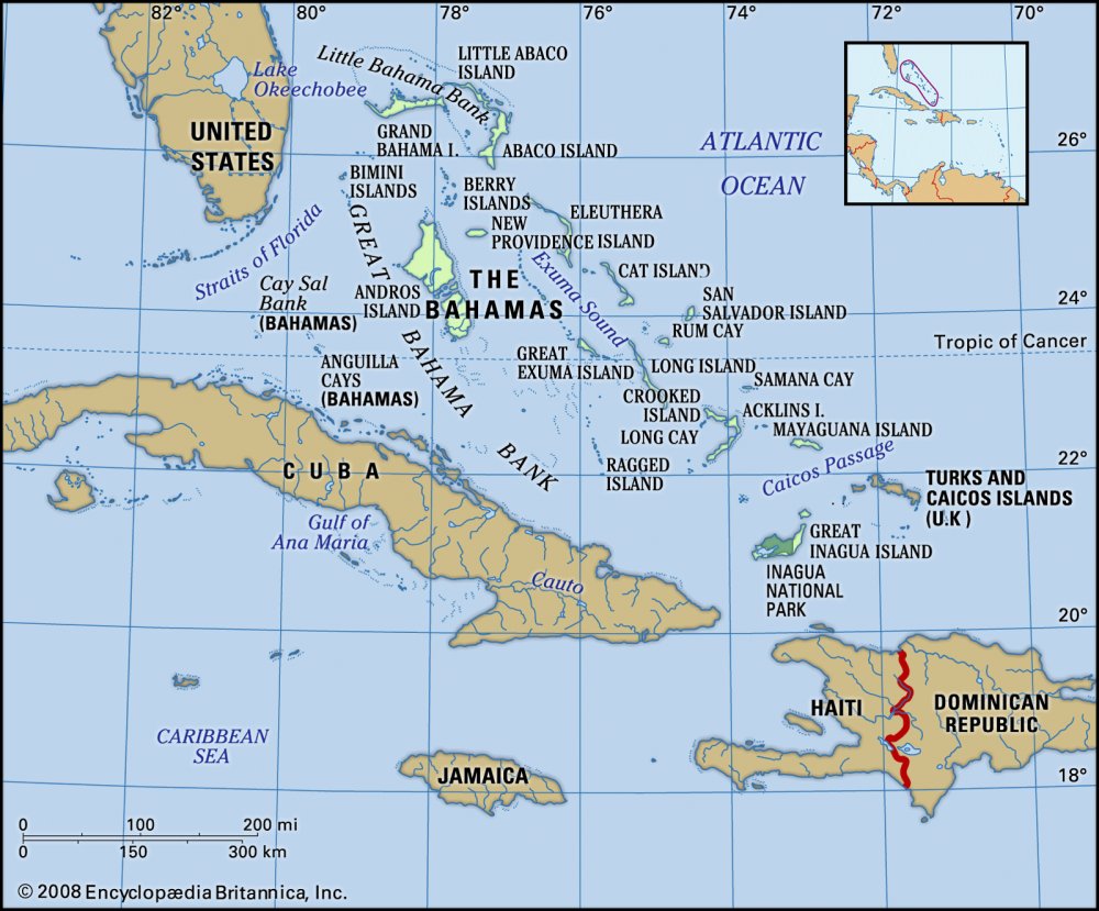 The Bahamas is geographically close to countries such as Cuba, Jamaica, and the United States of America.