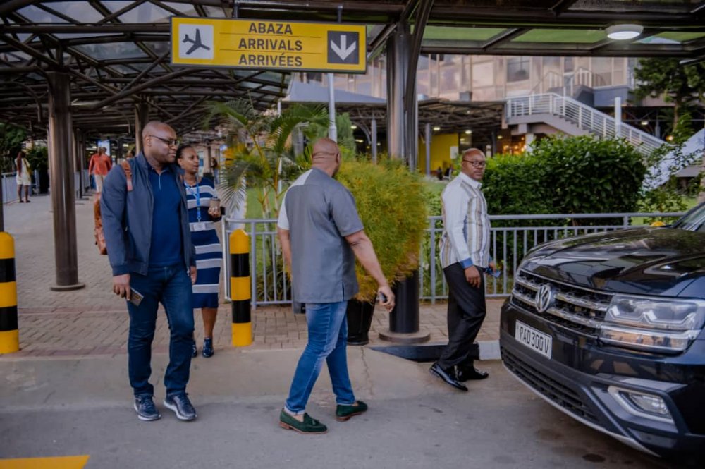 Mboma at Kigali International Airport before heading for his accommodation. 