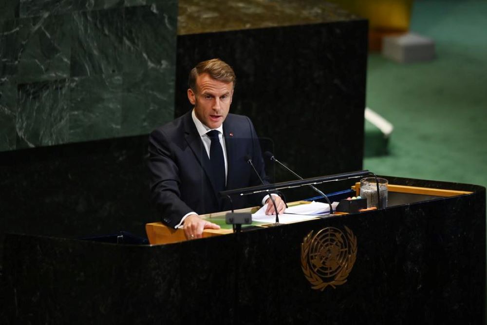 French President Emmanuel Macron said Monday at a UN meeting on the two-state solution that his country recognizes the State of Palestine, joining most of the other UN member states that have already done so.