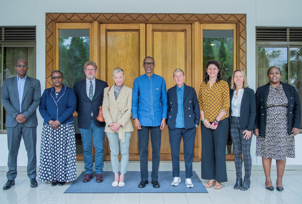 President Kagame received Ellen DeGeneres and accompanying delegation. 