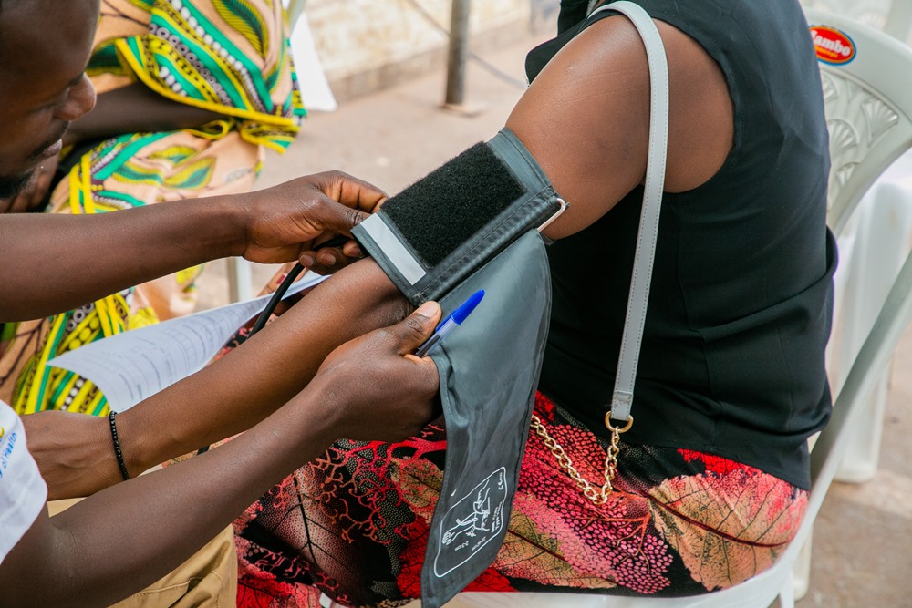  Members of the public received free screening for hypertension and diabetes during the event held at Nyarugenge District Hospital in Kigali.