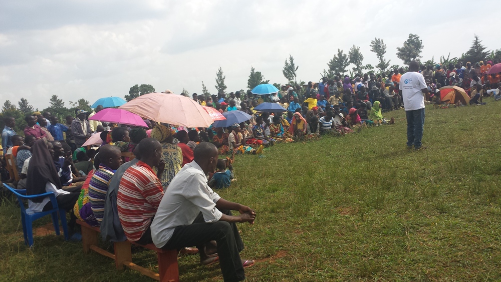 Men and women gathered in Munyiginya Sector during the debate on the changes of law governing family and persons. Photo Jean d'Amour Mugabo