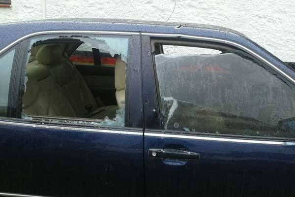 A picture of the bullet riddled vehicle belonging to businessman Jacob Juma who was shot by unknown gunmen on May 5, 2016.