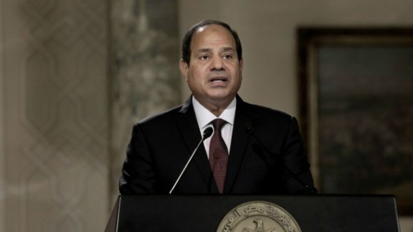 In this June 1, 2016 file photo, Egyptian President Abdel-Fattah el-Sissi speaks during a press conference with Hungarian Prime Minister Viktor Orban at the presidential palace in Cairo, Egypt.