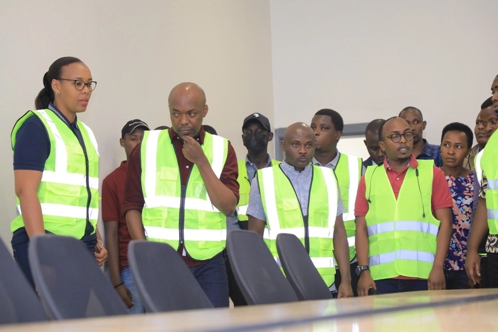 Officials touring the refurbished Huye Stadium on Wednesday 31st August 2022. 