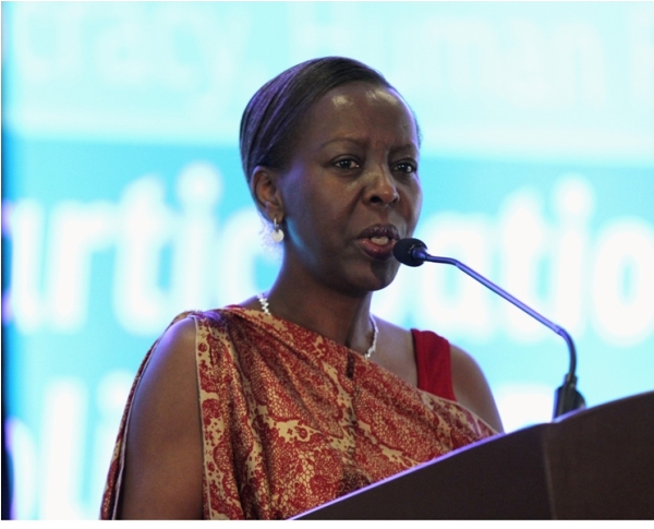 The minister of foreign affairs,Louise Mushikiwabo