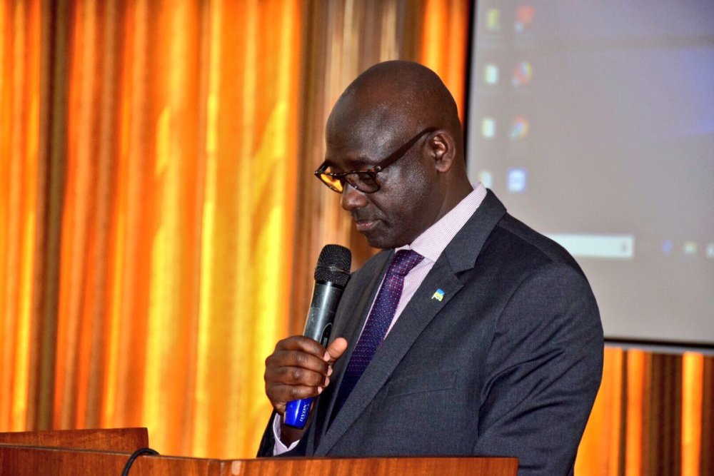 Busingye speaks in the meeting yesterday