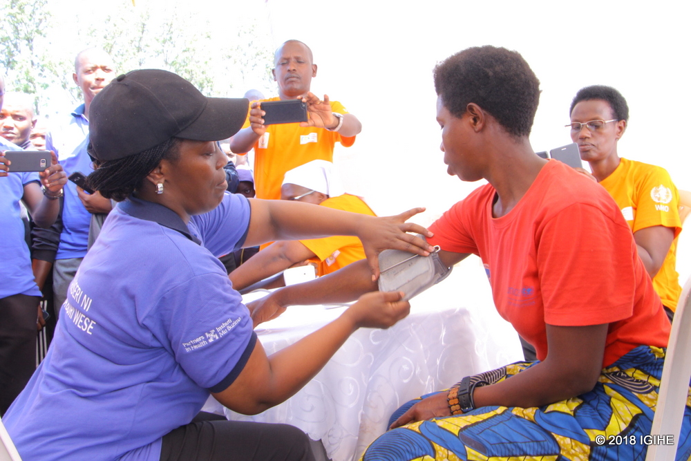Health Minister, Dr. Diane Gashumba tests non-communicable disease to Gisagara population