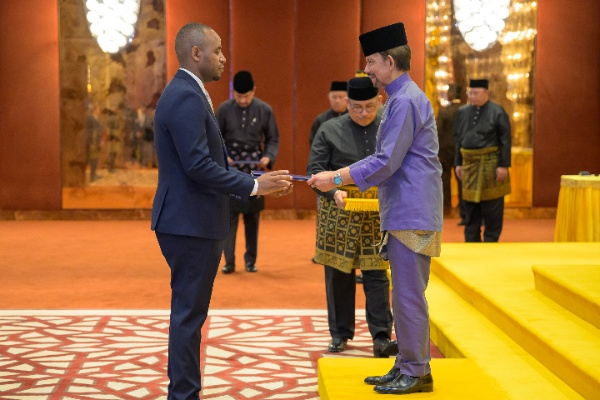 The ceremony took place at the royal palace, Istana Nurul Iman.