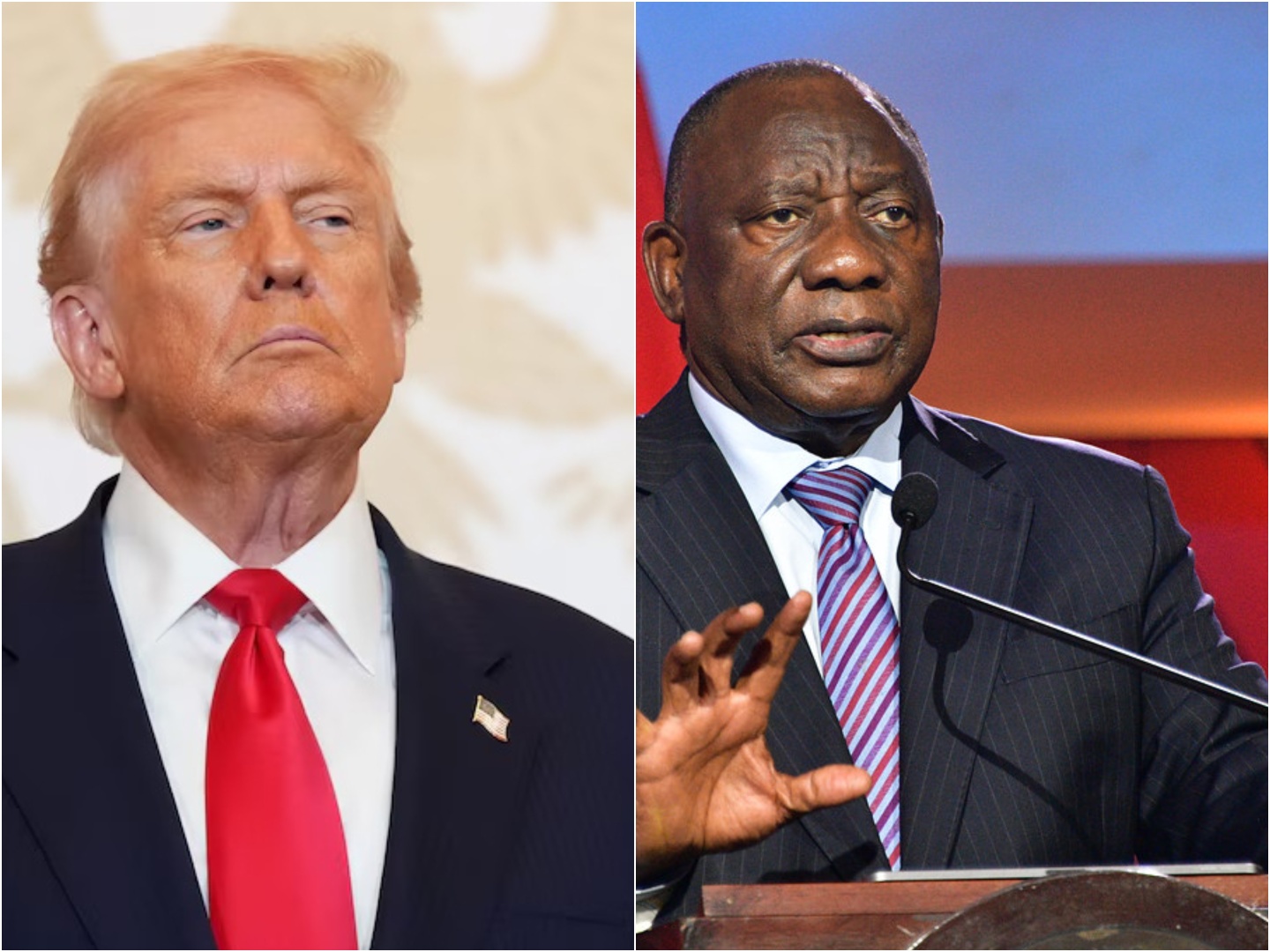 Trump (left) has frequently targeted South Africa since returning to office, accusing the country of being anti-American due to its diplomatic ties with China, Russia, and Iran.