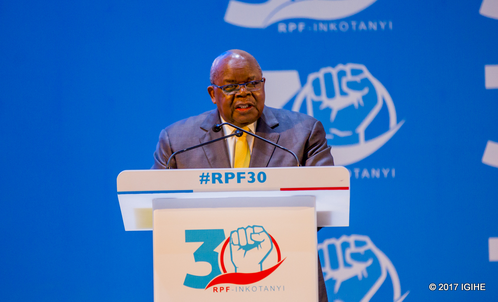 Former Tanzanian President Benjamin Mkapa speaks in the conference