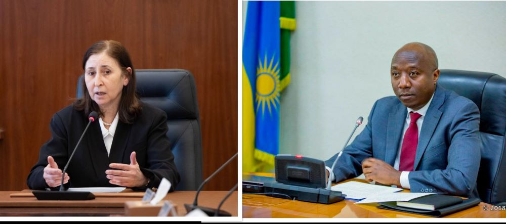 Tunisian Prime Minister Sarra Zaafrani Zenzri (left) received a phone call on Tuesday from her Rwandan counterpart, Dr. Édouard Ngirente (right). 