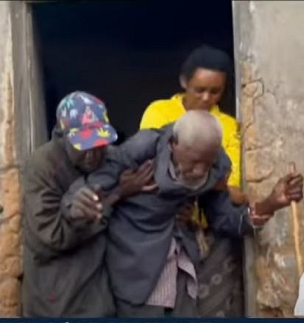 Sebugabo, presumed to be 123 years old, faces mobility challenges that make it crucial for him to receive unwavering support from his loved ones in order to enable him to go outside.