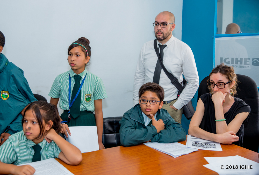 Green Hills Academy students at IGIHE Ltd premises for a practical learning exercise.