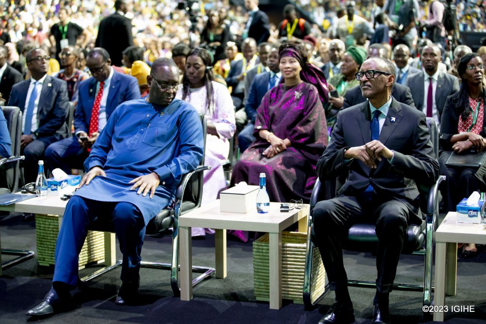 President Kagame with his counterpart of Senegal, Macky Sall at the official opening of Women Deliver 2023. 