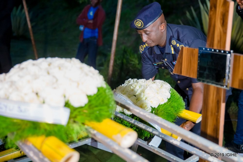 The Army Chief of Staff, Lt Gen Jacques Musemakweli laid flowers on the late resting place