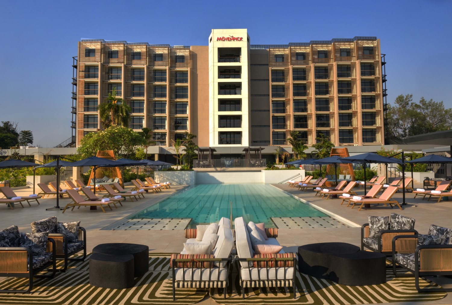 Set on the historic grounds of the former Umubano Hotel, Mövenpick Kigali blends contemporary design with local warmth.