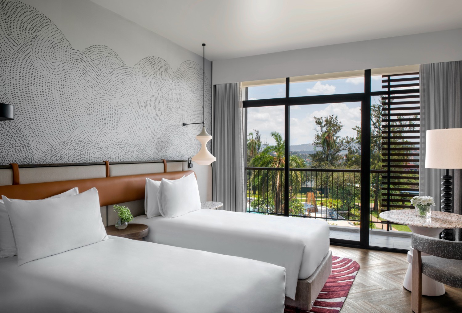 The hotel features 124 elegantly designed rooms and suites.