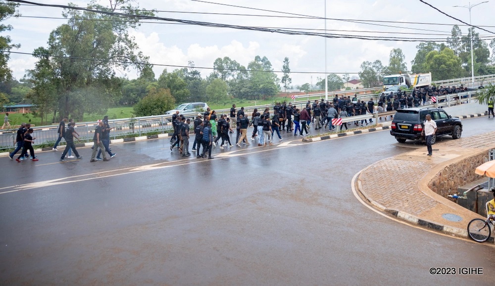 Bralirwa employees during a commemoration walk. 