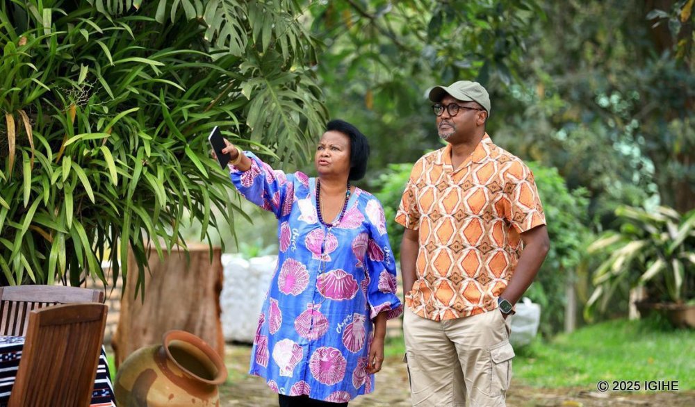 Mukarugwiza Drocelle showcases her work to IGIHE journalist during a recent site visit.