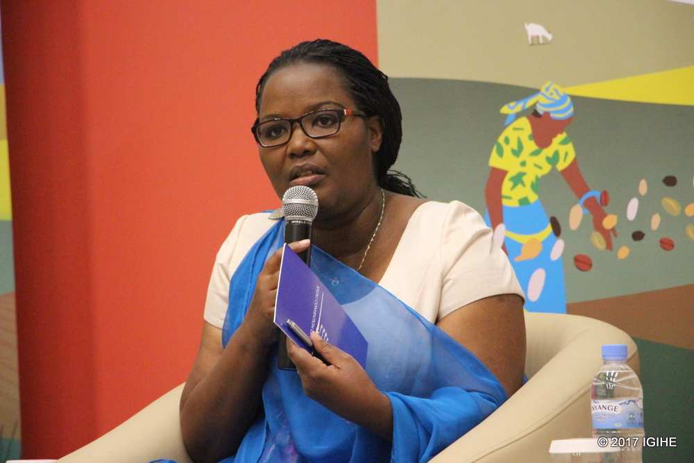 Minister Mukeshimana speaks in the meeting