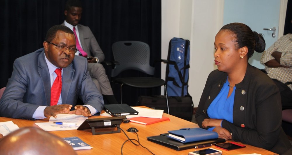 Trade and Industry Minister, Vincent Munyeshyaka and  Clare Akamanzi speak about the report yesterday