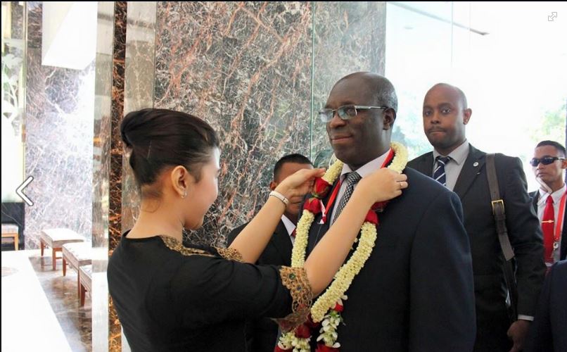 Murekezi welcomed to Grand Sahid Jaya Hotel in Jakarta