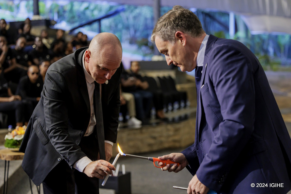 The lighting of the flames of hope was also lit at the commemoration event. 